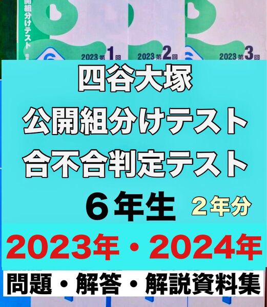 四谷大塚 6年生 2024年2023年 2年分 組分け合不合判定テスト 問題・解説全集 早稲アカ