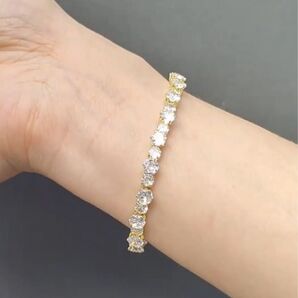 ゴールド テニスブレスレット キラキラ