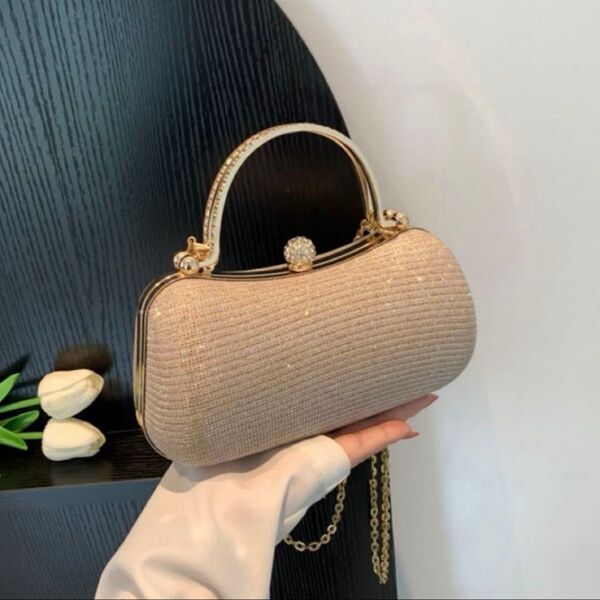 【新品】お値下げ中! パーティバック ミニバック 2way 結婚式 ショルダーバック クラッチバッグ シルバー ゴールド パーティ