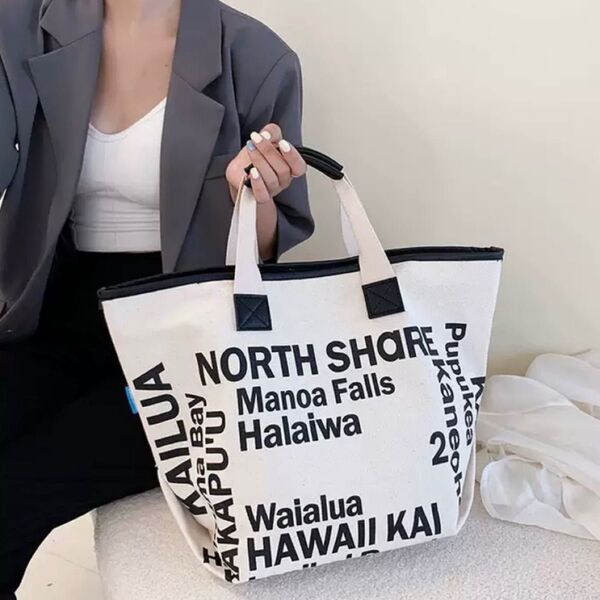 【新品】 ラスト2点! LOCO HAWAII ロコハワイ トートバッグ ハワイ アロハ キャンバス おしゃれ バッグ 白 海外製