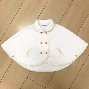 美品 ファミリア 60〜90cmピンクポンチョ ケープ