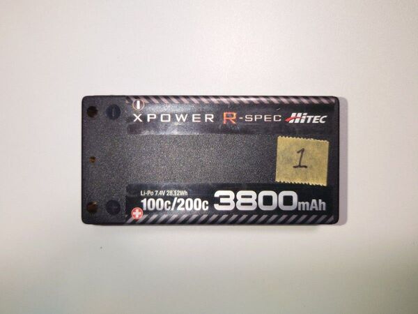 HITEC X-POWER R-SPEC 3800mAh LiPo バッテリー ①+②