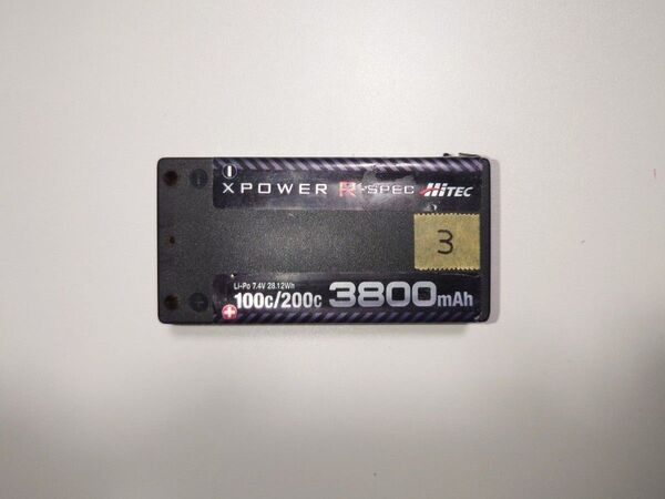 HITEC X-POWER R-SPEC 3800mAh LiPo バッテリー ③