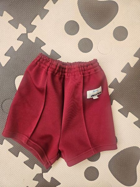 体操服 短パン ハーフパンツ 赤 エンジ 120 短パン 幼稚園 保育園 小学校 半ズボン