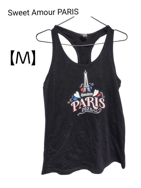 タンクトップ Sweet Amour PARIS 2023 プリント 黒【M】