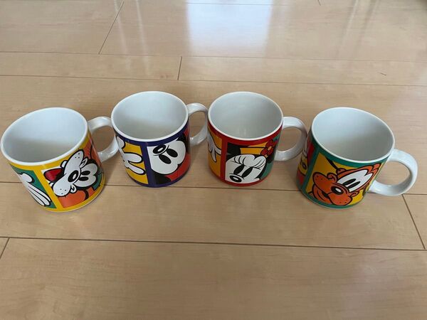 レトロ ディズニー マグカップ 4個セット used ミッキー ミニー プルート グーフィー