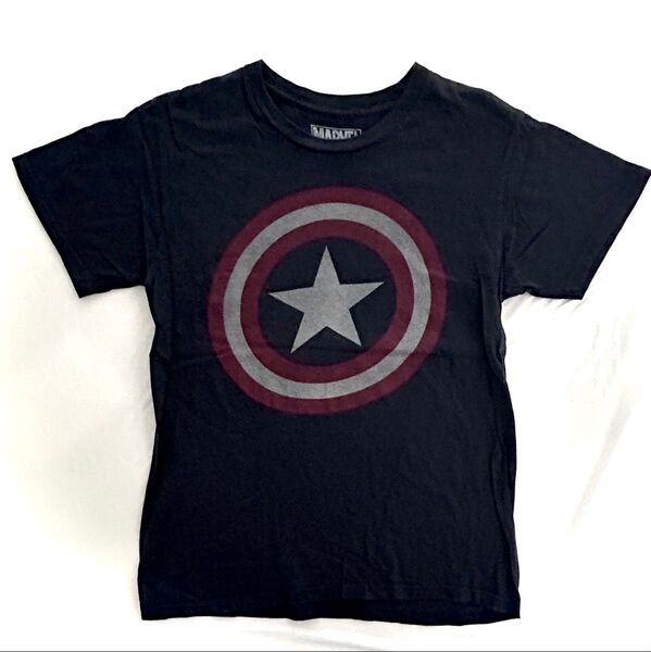 marvel キャプテンアメリカ プリントTシャツ【ブラックネイビー色】SMサイズ