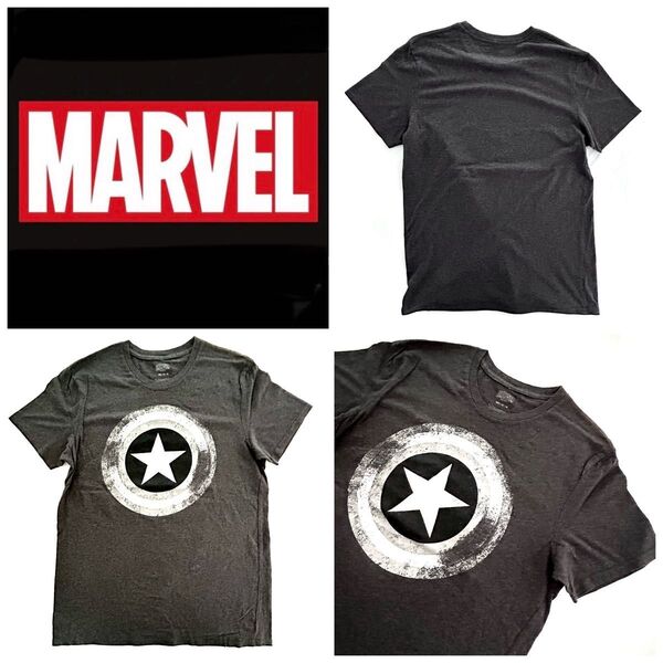 marvel キャプテンアメリカ プリントTシャツ【ブラック色】Mサイズ