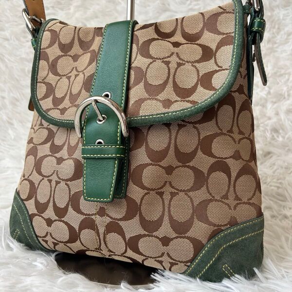 【超希少色】COACH コーチ ショルダーバッグ ソーホー 緑 グリーン