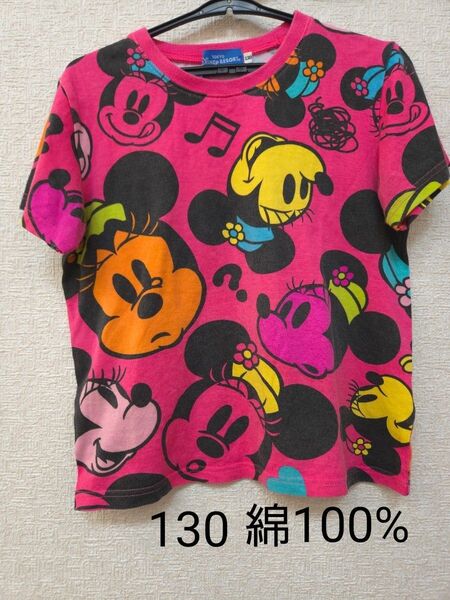 130 半袖 ミッキー ミニー ディズニーリゾート ミニーマウス Tシャツ 120 Disney ピンク ミッキーマウス
