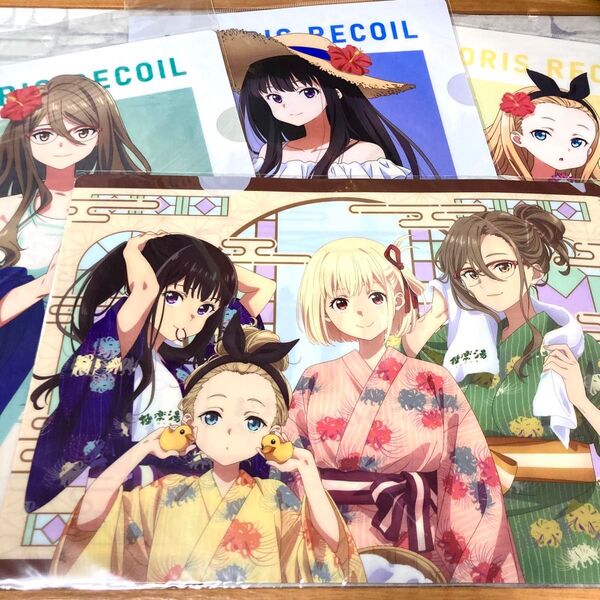 リコリス・リコイル 描き下ろし クリアファイル 極楽湯 POP UP SHOP 喫茶リコリコ出張所 千束 たきな クルミ ミズキ