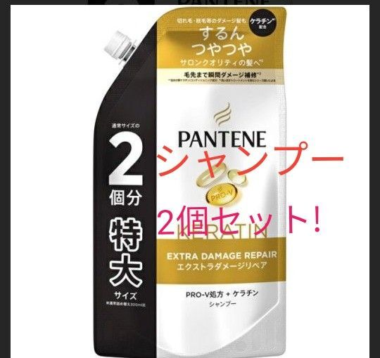 P&G パンテーン エクストラダメージリペア 詰替用 シャンプー2袋セット!2個分サイズ特大 600ml×2