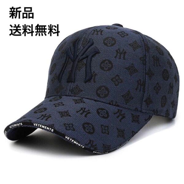 激レア物★新品 NYモノグラムロゴ ネイビー ベースボールキャップ CAP 帽子 ストリート好きな方へオススメ \SALE開催中/