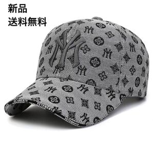 激レア物★新品 NYモノグラムロゴ グレー ベースボールキャップ CAP 帽子 ストリート好きな方へオススメ \SALE開催中/