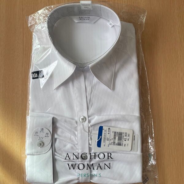 ANCHOR WOMAN 七分袖ブラウス ホワイト 7号 7分袖 ワイシャツ リクルート 洋服の青山 パーソンズ 新品未使用
