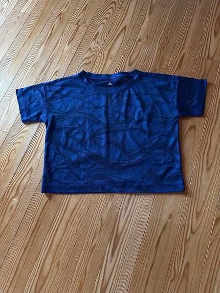 adidas ショート丈Tシャツ ブルー レディース