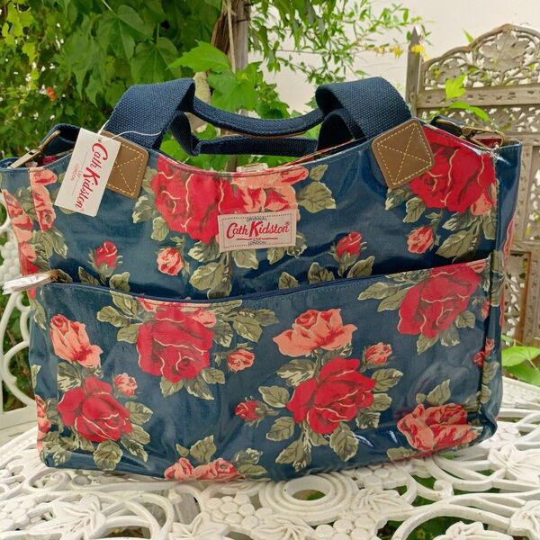 Cath Kidston キャスキッドソン トートバッグ 花柄 ネイビー