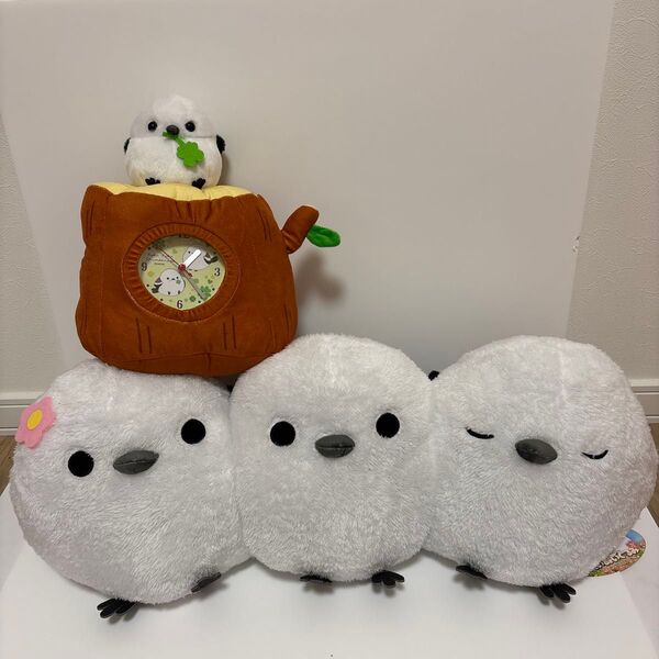 2点セット!ふくふくシマエナガ よりそいぬいぐるみ ぬいぐるみ時計