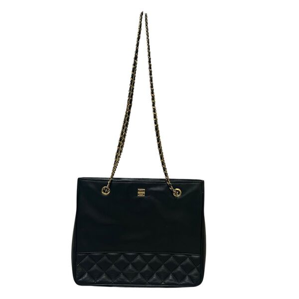 GIVENCHY ジバンシー チェーントートバッグ 4Gロゴ レザー キルティング ブラック