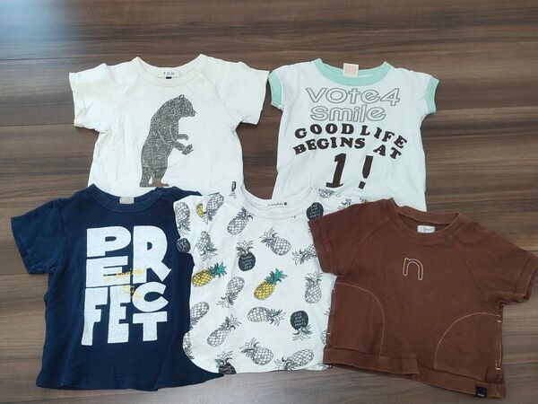 子供服 90サイズ 半袖Tシャツ Tシャツ 半袖 トップス キッズ 男の子 女の子 子供服 5着セット