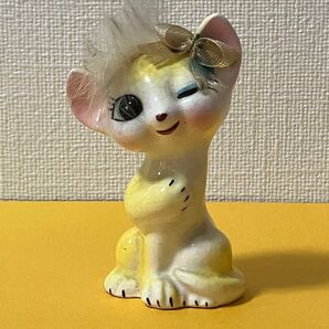 昭和レトロ かわいいネコの置物 陶器製