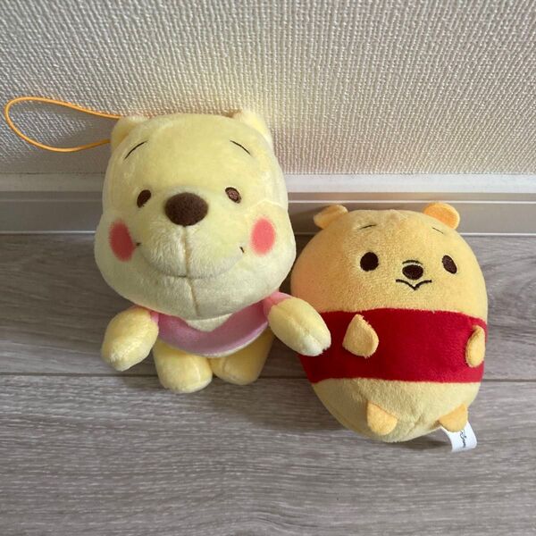 ディズニー 寝そべり ぬいぐるみ マスコット くまのプーさん 2点