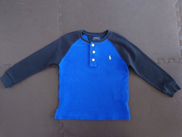 RALPH LAUREN ロンT 長袖 Tシャツ 4T 110 ヘンリーネック ワッフル サーマル キッズ 子供服