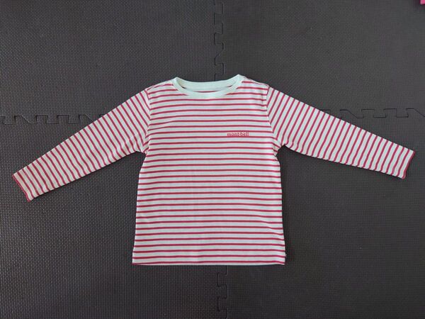 モンベル ロンT 長袖 Tシャツ 110 キッズ 子供服 ボーダー mont-bell