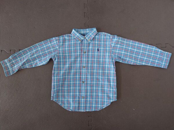 美品 ラルフローレン Ralph Lauren ボタンダウン シャツ 4T110 長袖 キッズ 子供服