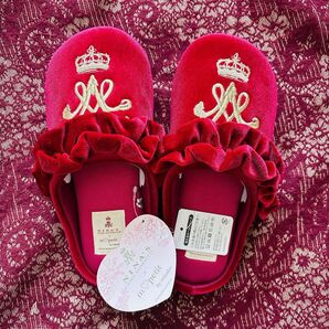 【新品】青木美沙子 ニナス ルームシューズ スリッパ 赤
