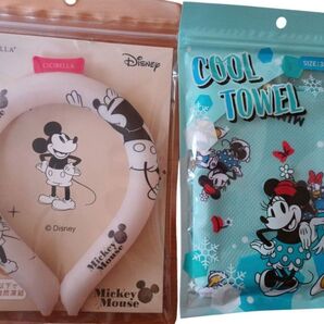 CICIBELLA Disney ミッキーマウス 冷却リング クールタオル 2点セット