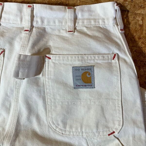 Carhartt 100周年 ダブルニー ペインター パンツ w29 x 34 100th 1889年 1989年 ホワイト