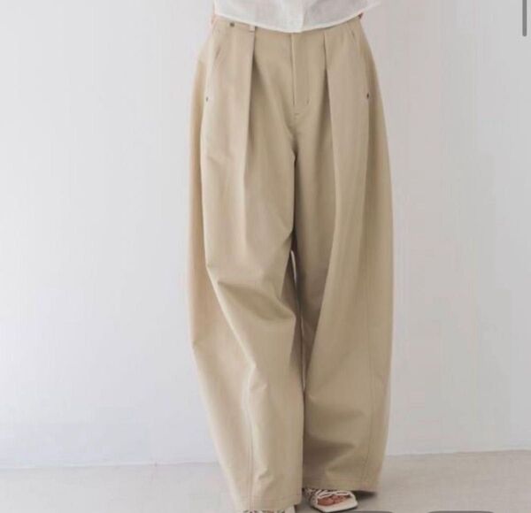 JEANASIS バレルレッグボリュームパンツ ジーナシス ワイドパンツ ベージュ チノパン 今季新作
