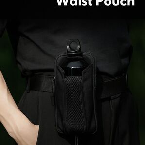 ペットボトル ポーチ ブラック 防水 軽量 ホルダー 水筒 ウエスト ポーチ