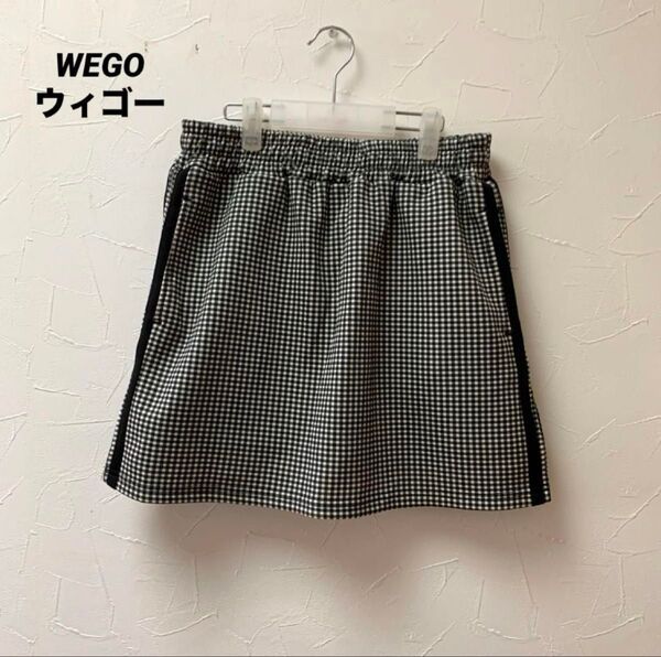 【美品】WEGOウィゴー/ギンガムチェック ミニスカート サイドライン入り