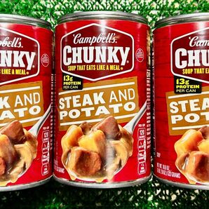 美味しい非常食 Campbell’s CHUNKY STEAK AND POTATO 533g×3缶 日本未発売品