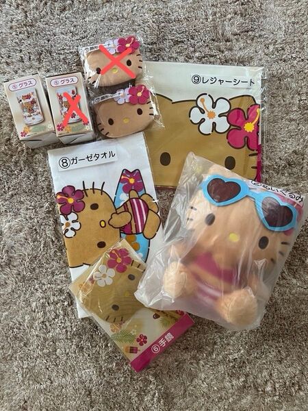 サンリオ 当たりくじ 手鏡 ハローキティ 日焼けキティ 黒ギャルキティ 6点セット