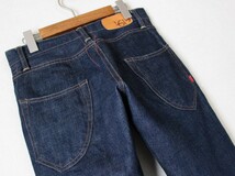 【 '61→ KATO' BRAND カトー 】スリム ストレート デニムパンツ 29 品番P3169 定価\23,100(税込) 濃紺 革パッチ セルビッチ耳付き ★_画像6