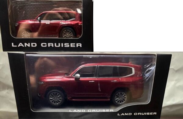 トヨタ ランドクルーザー300 カラーサンプル ミニカー & プルバックカー 2台セット ダークレッドマイカメタリック