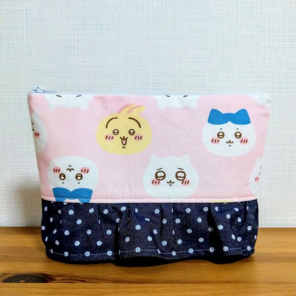 ハンドメイド ちいかわ×デニム生地 マルチポーチ