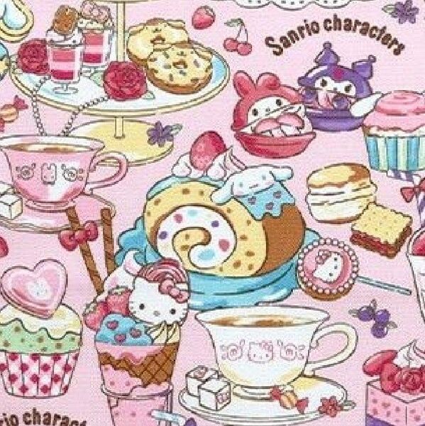 KOKKA サンリオ キャラクターズ オックス生地 はぎれ ピンク 50cm