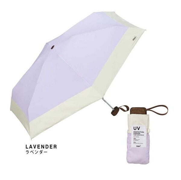 Wpc. 日傘 遮光切り継ぎtiny ラベンダー 折りたたみ傘 晴雨兼用 親骨47cm