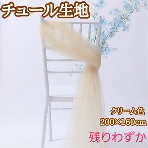 チュール生地 クリーム色 ① 撮影用 装飾用 オーガンジー 結婚式 誕生日 背景布か 衣装 パーティー 装飾 大判