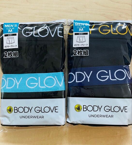 ボディグローブ BODY GLOVE ボクサーブリーフ Mサイズ メンズ 4枚組 前開き ブラック ネイビー ウエストロゴ