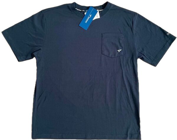 TOURSTAGE ツアーステージ 半袖Tシャツ Lサイズ メンズ ネイビー 胸ポケット ロゴ シンプル