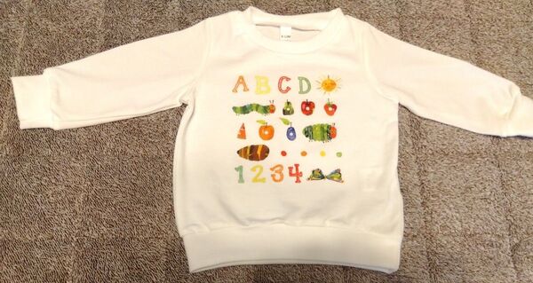 はらぺこあおむし シャツ 70〜80サイズ 長袖 白