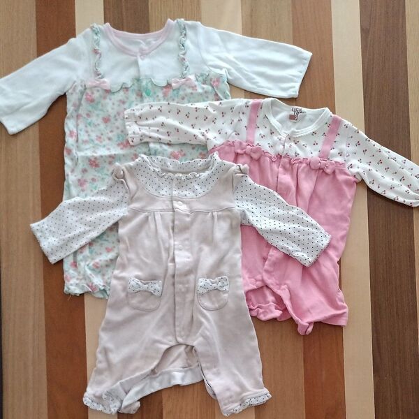 ベビー服 ロンパース 3点セット 60-70サイズ 長袖