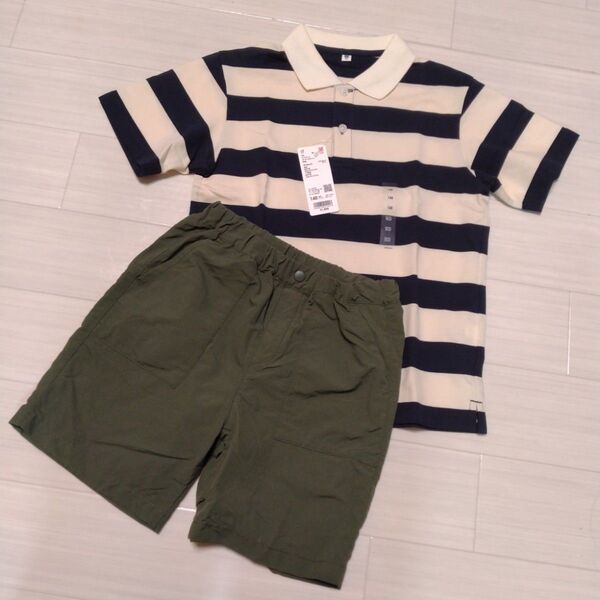 UNIQLO ユニクロ☆ポロシャツ ハーフパンツセット 130 140