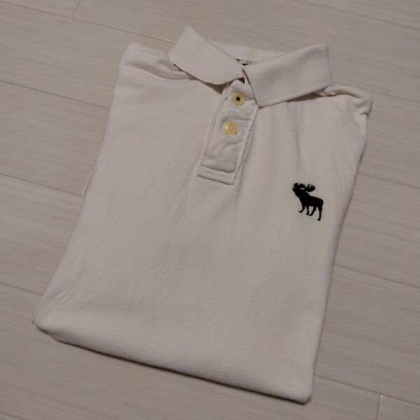 Abercrombie&Fitch アバクロ☆メンズ ホワイト ポロシャツ