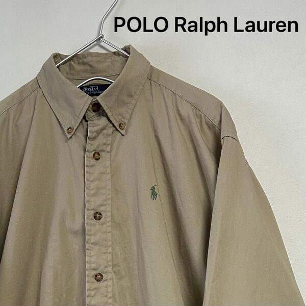 美品 90s POLO Ralph Lauren 長袖BDシャツ カーキ